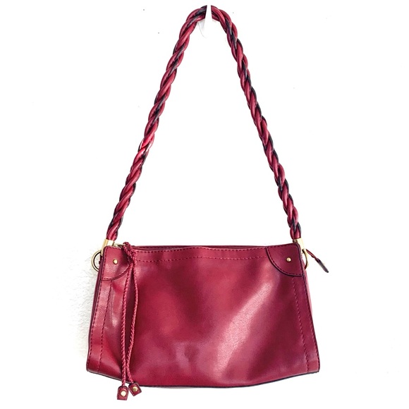 Relic Fossil Red Leather Braid Strap Shoulder Bag - Picture 1 of 14